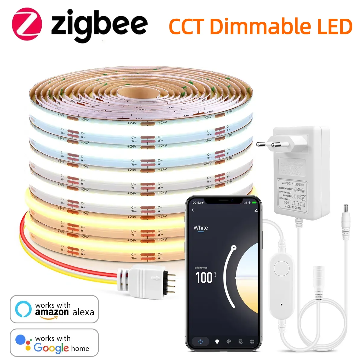 Smart Home Dashboard - Zigbee 3.0 CCT 2700K-6500K Dimmable COB