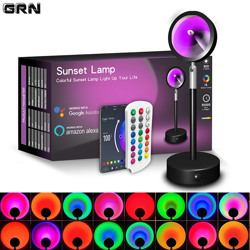 Smart LED Sunset Lamp Colorful - Smart Home Decor review and price