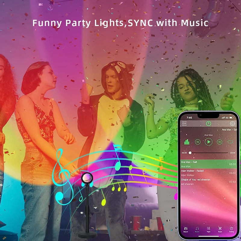 Smart LED Sunset Lamp Colorful - Smart Home Decor review and price