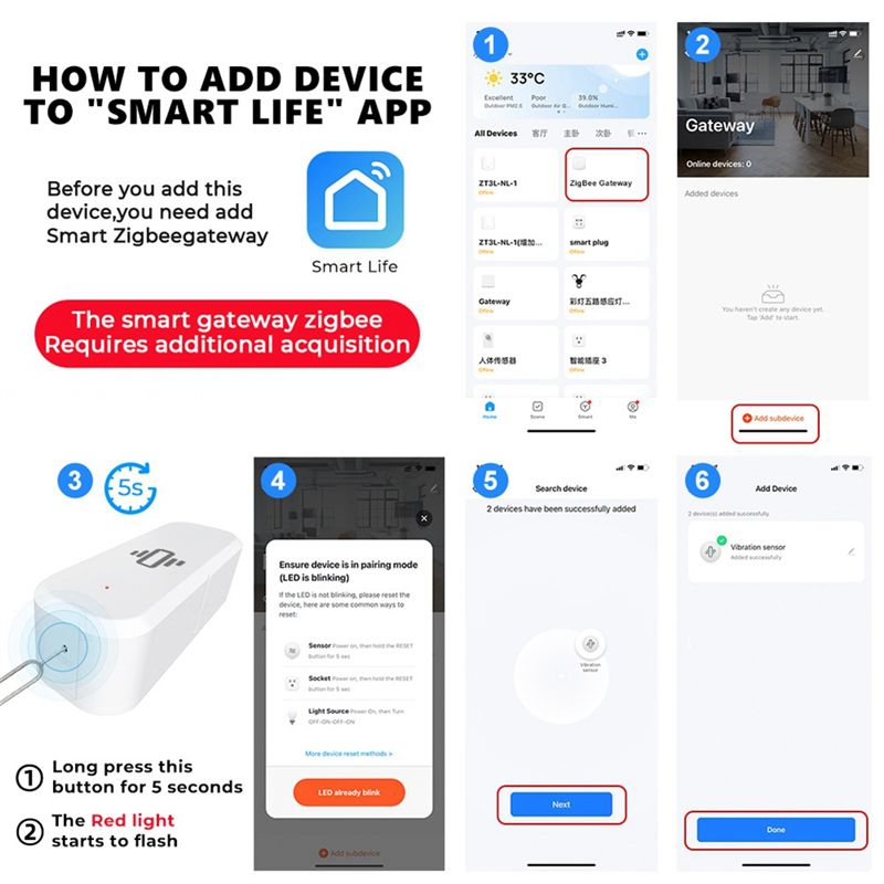 AA87 Zigbee Smart Vibration Se - Smart Home Notifications review and price