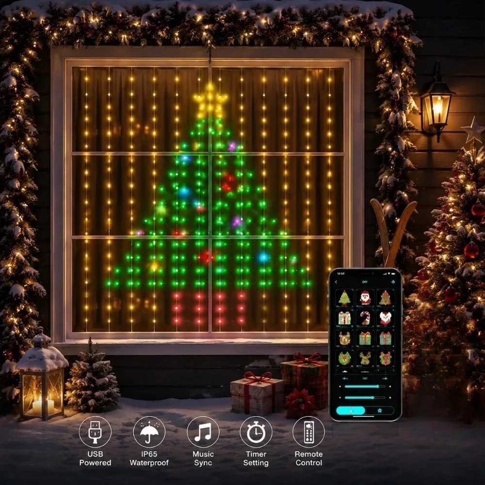 LED Pixel Curtain Lights Bluet - Smart Home Decor review and price