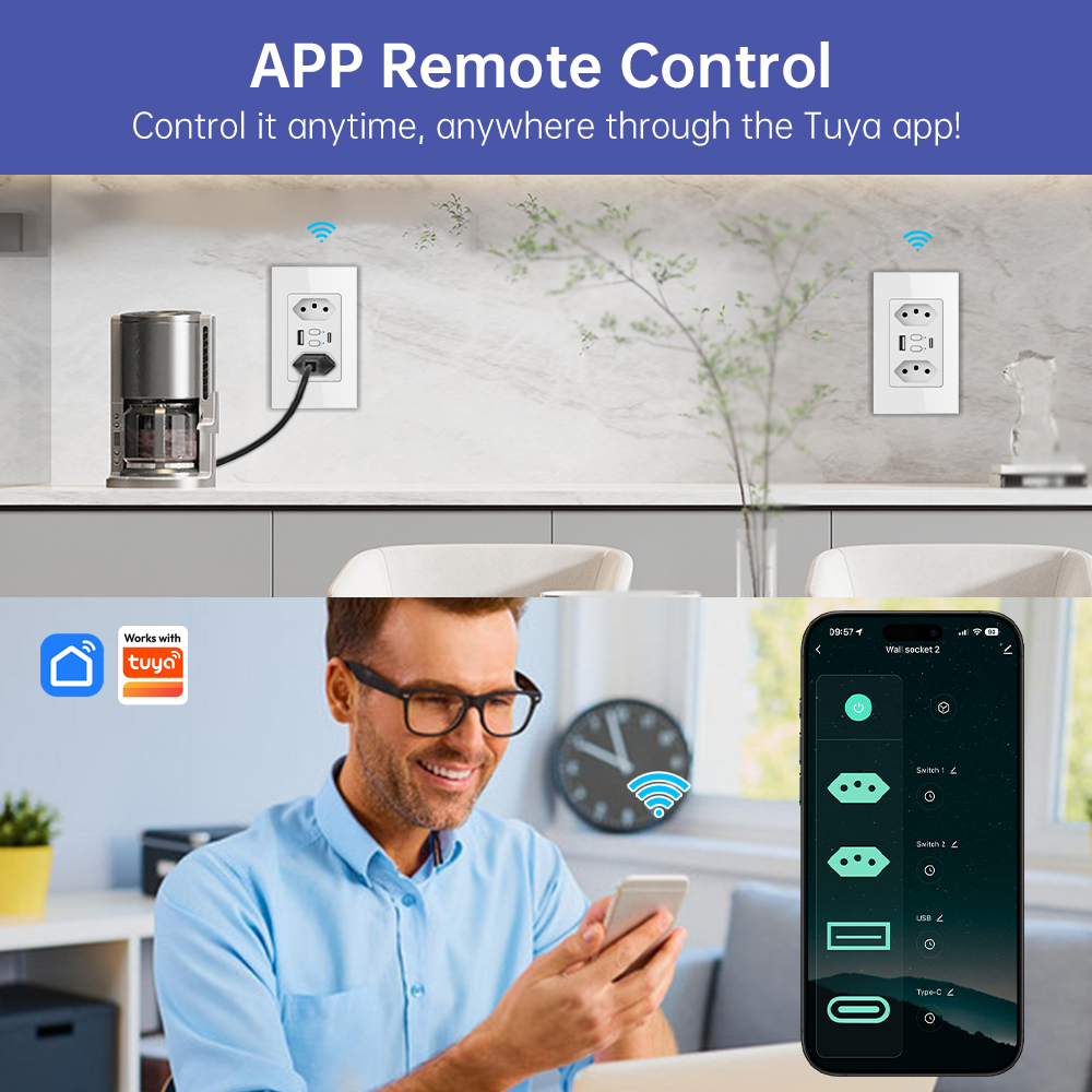 MANHOT Wifi Smart Brazil Socke - Smart Home Networking review and price
