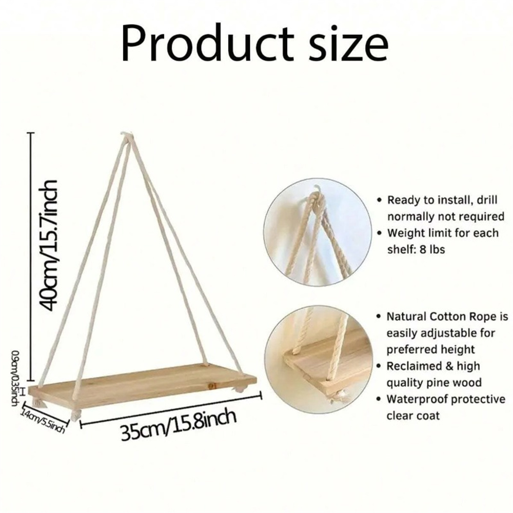 1Set Wood Hanging Shelves Swin - Smart Home Decor review and price